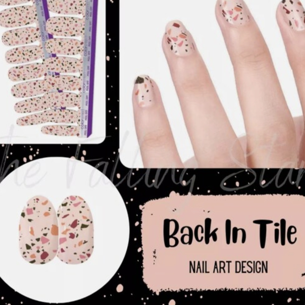 Stocking Stuffer! Color Street 100% Real Nail Polish Strips in Back In Tile - Picture 1 of 8